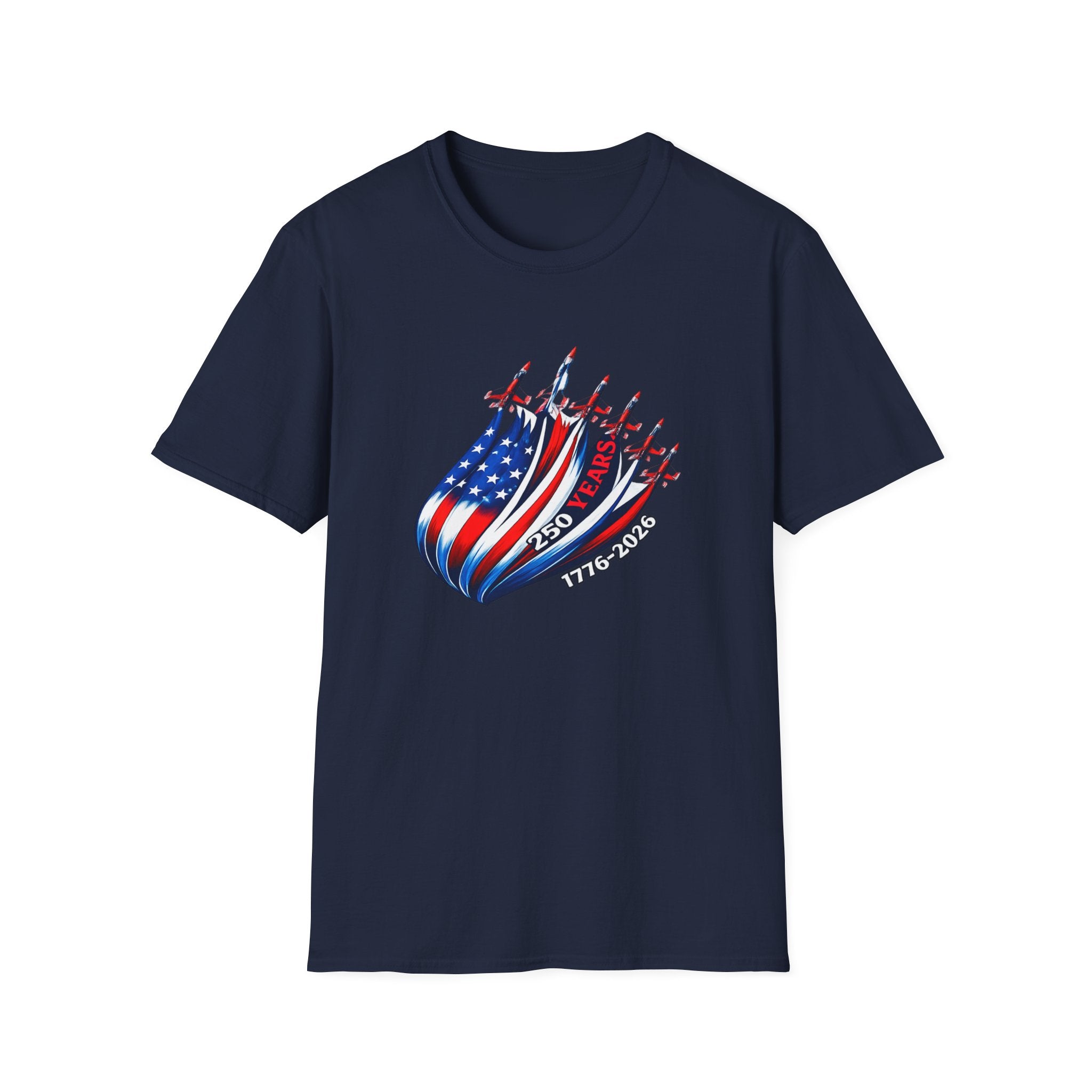 American Flag Jet Squadron T-Shirt — 250 Years USA Patriotic Tee (1776–2026)