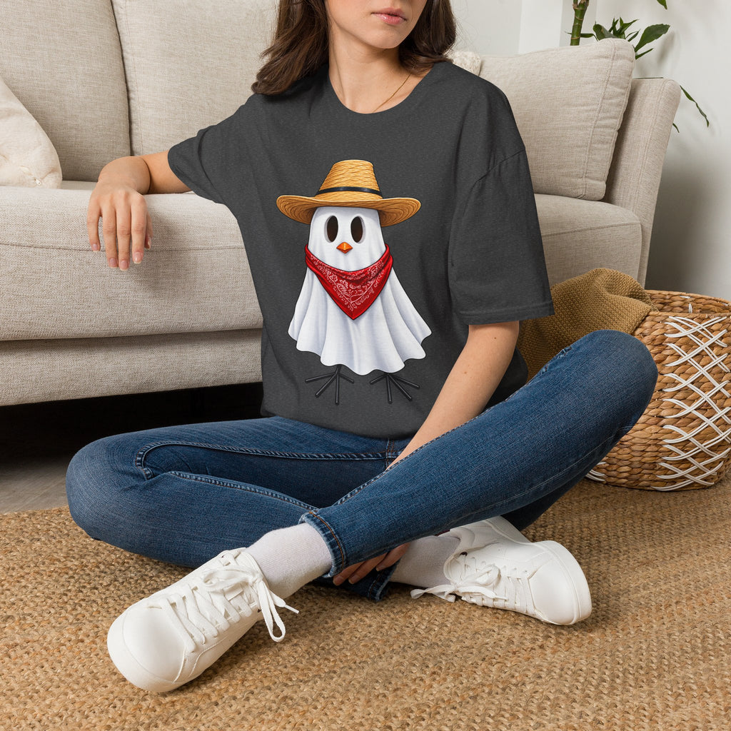 Ghost Chicken Cowboy Halloween Tee 👻🐔