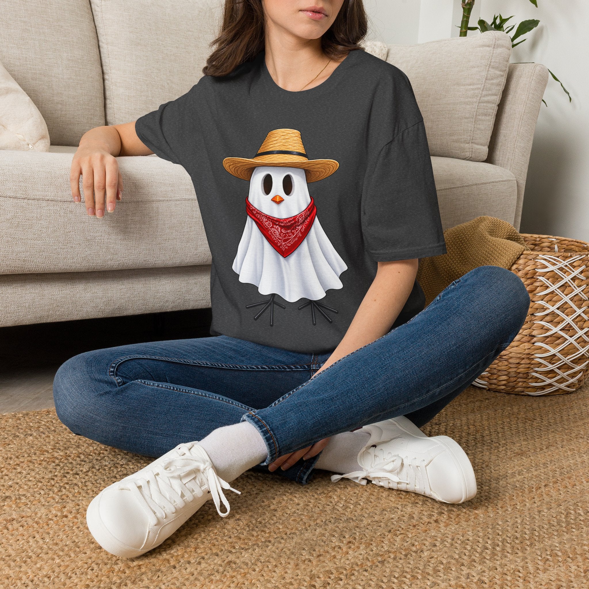 Ghost Chicken Cowboy Halloween Tee 👻🐔