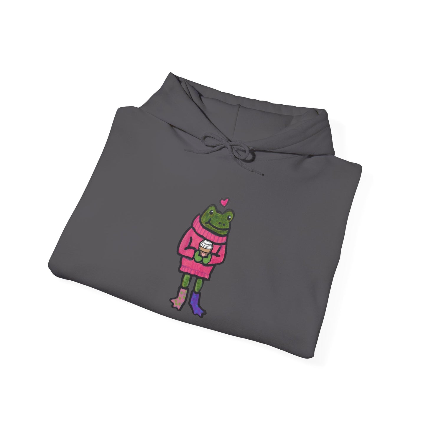 Cute Frog-Themed Unisex Hoodie - Cozy Heavy Blend Sweatshirt for All Occasions