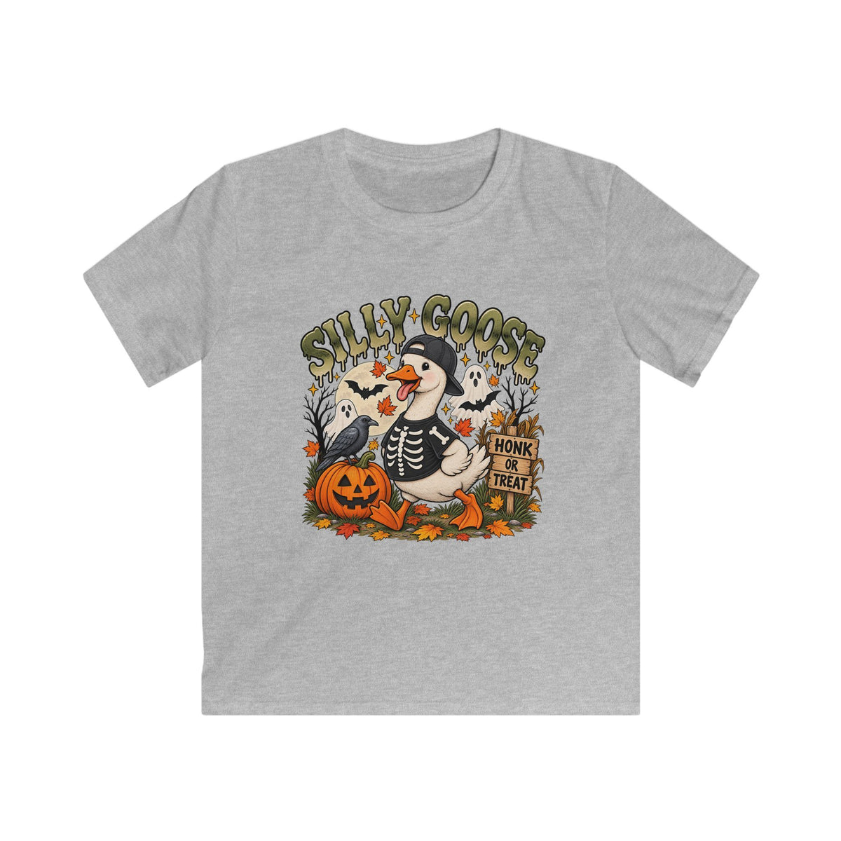 Silly Goose Honk or Treat Kids Halloween T-Shirt 🪿🎃