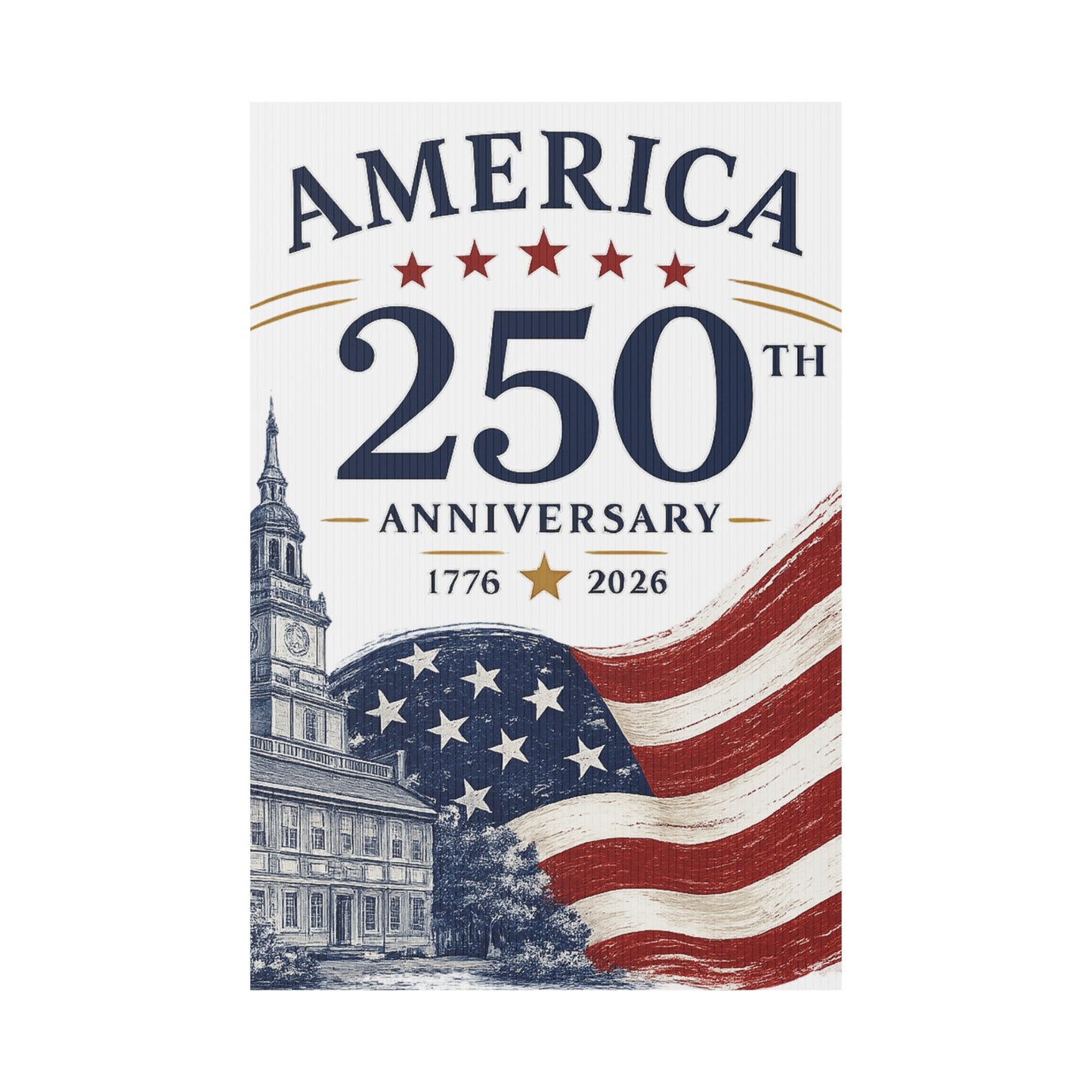 America 250th Anniversary Plastic Yard Sign – 1776–2026 Patriotic Flag Décor