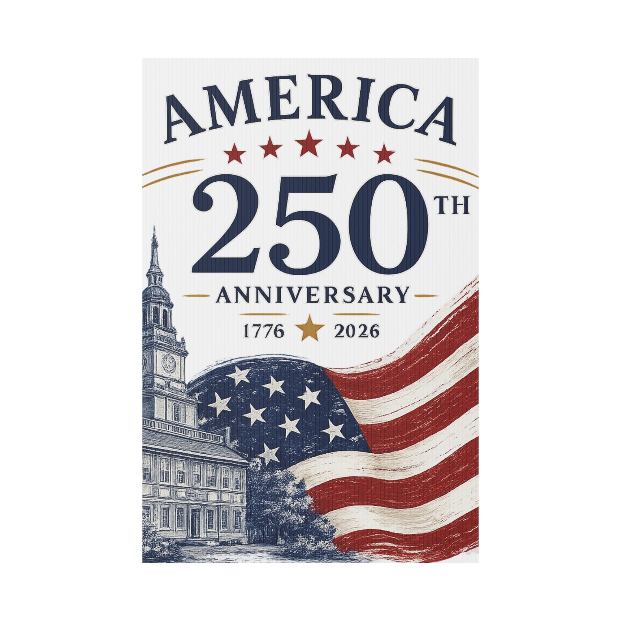 America 250th Anniversary Plastic Yard Sign – 1776–2026 Patriotic Flag Décor