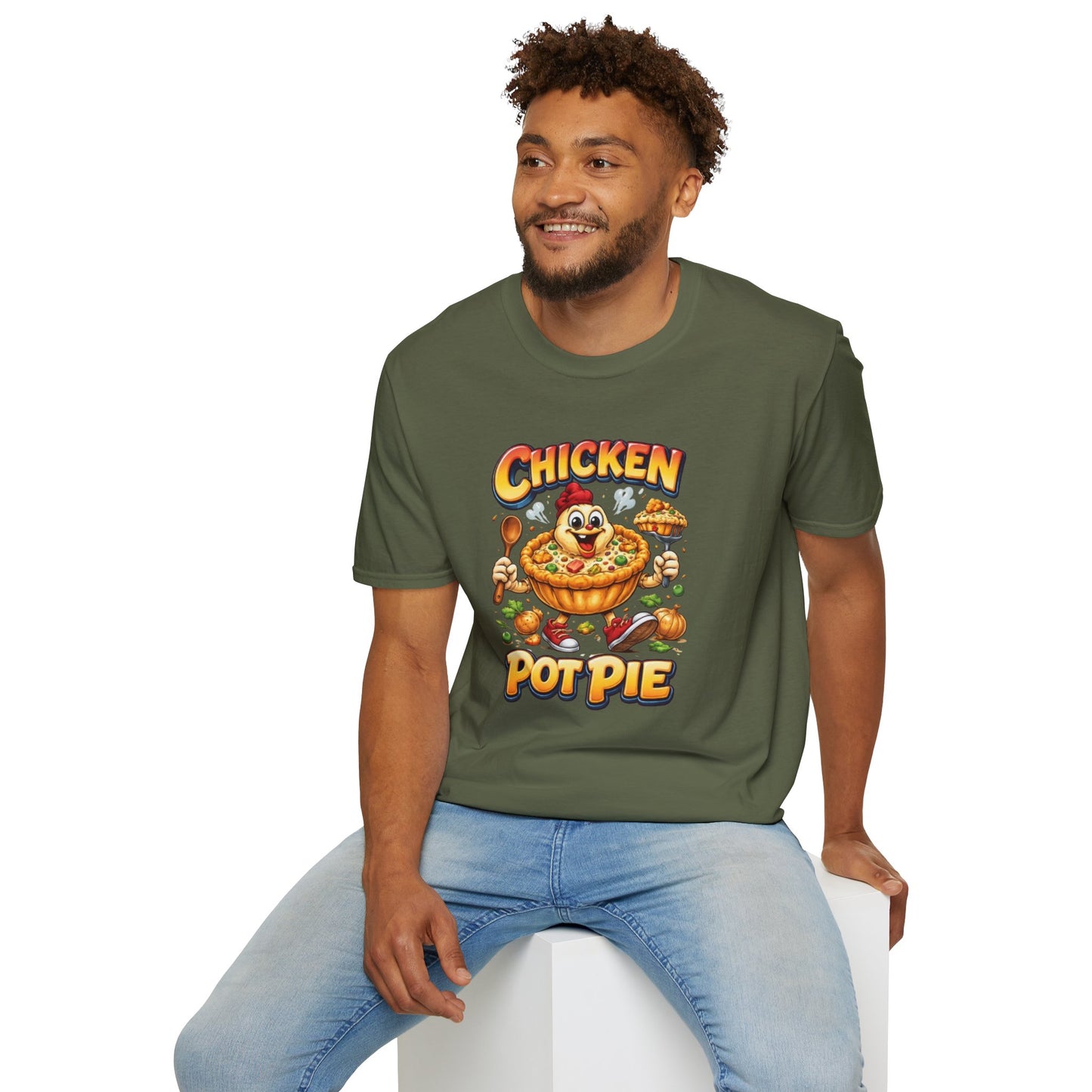 Comical Chicken Pot Pie T-Shirt — Funny Pie Lover Graphic Tee