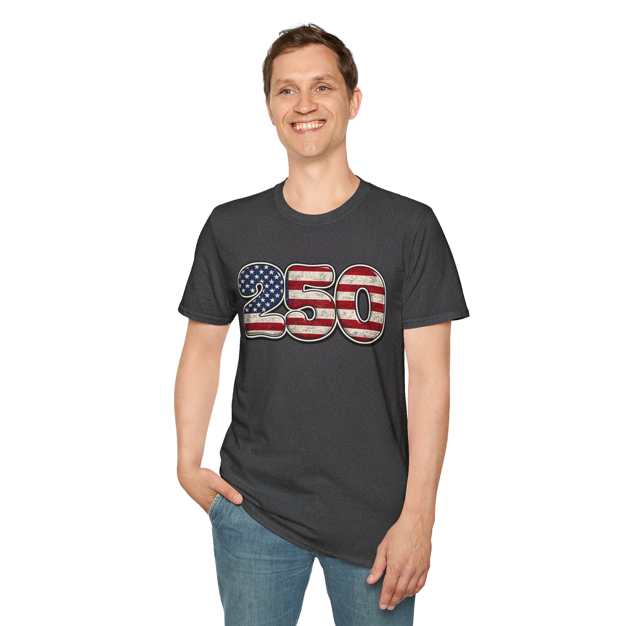 250 USA Flag T-Shirt — Patriotic Number Graphic Tee