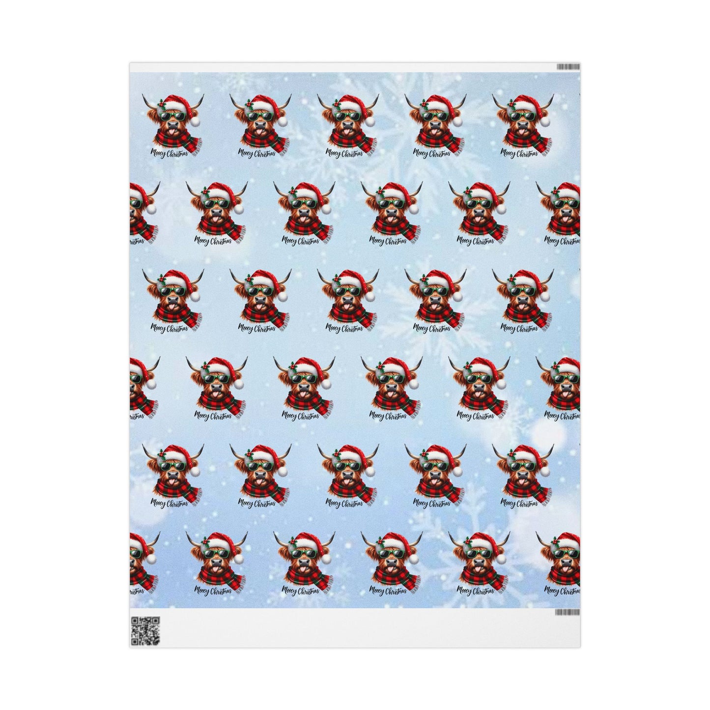 Mooey Christmas Highland Cow Wrapping Paper
