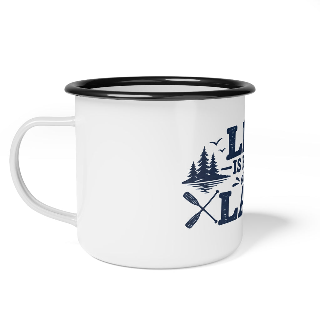 Life Is Better at the Lake Enamel Camping Mug 🏕️🌊