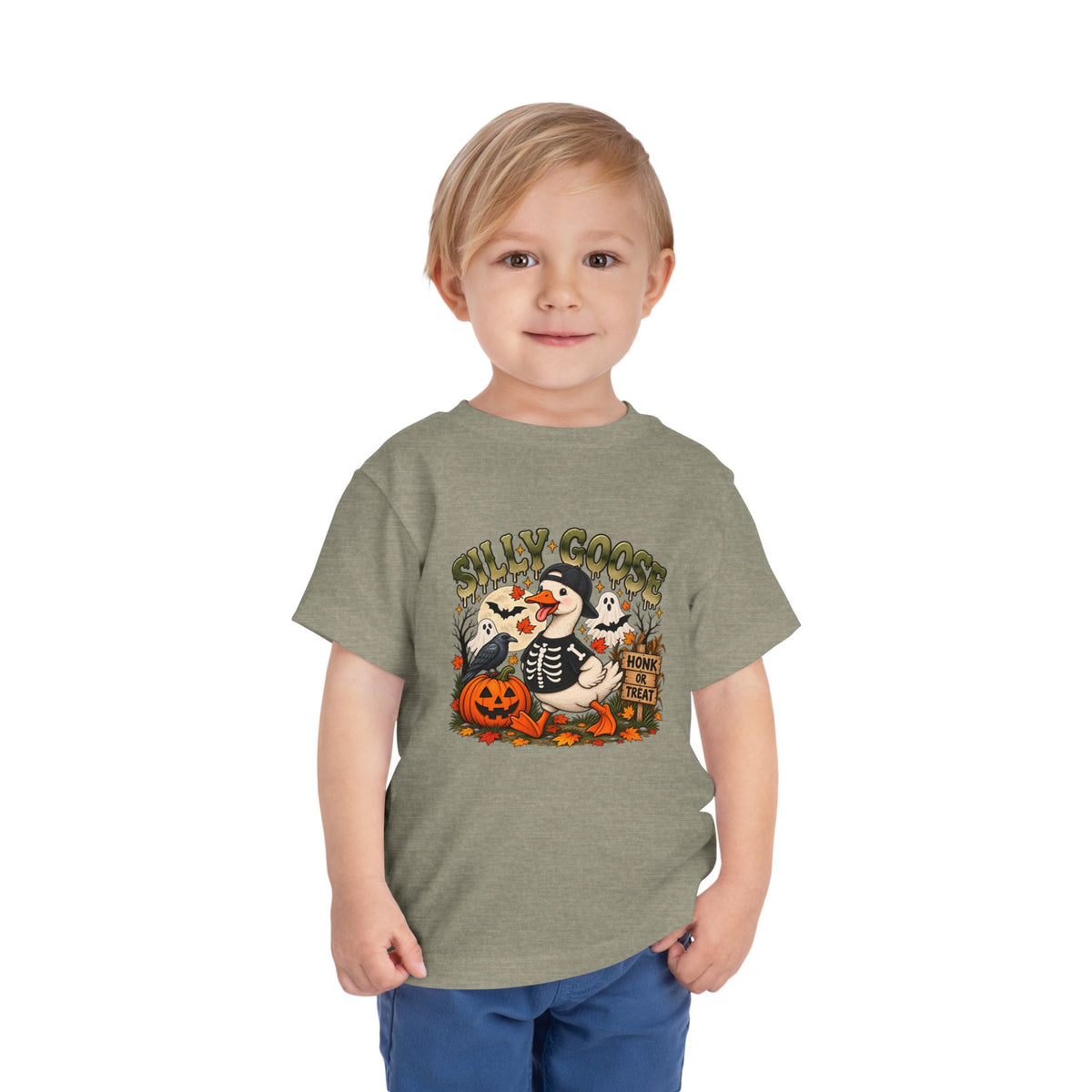Silly Goose Honk or Treat Toddler Halloween T-Shirt 🪿🎃