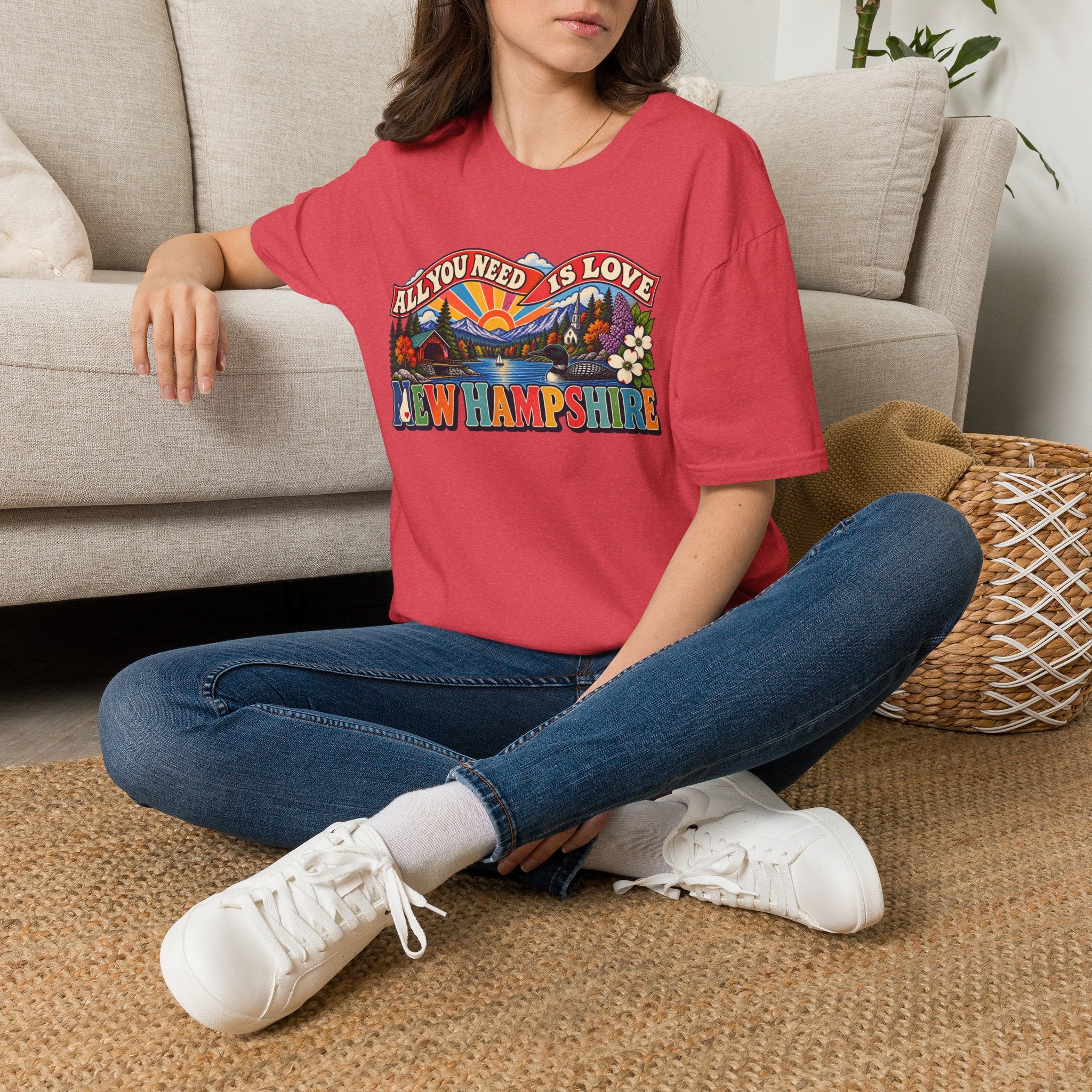 New Hampshire Retro 'All You Need Is Love' T-Shirt
