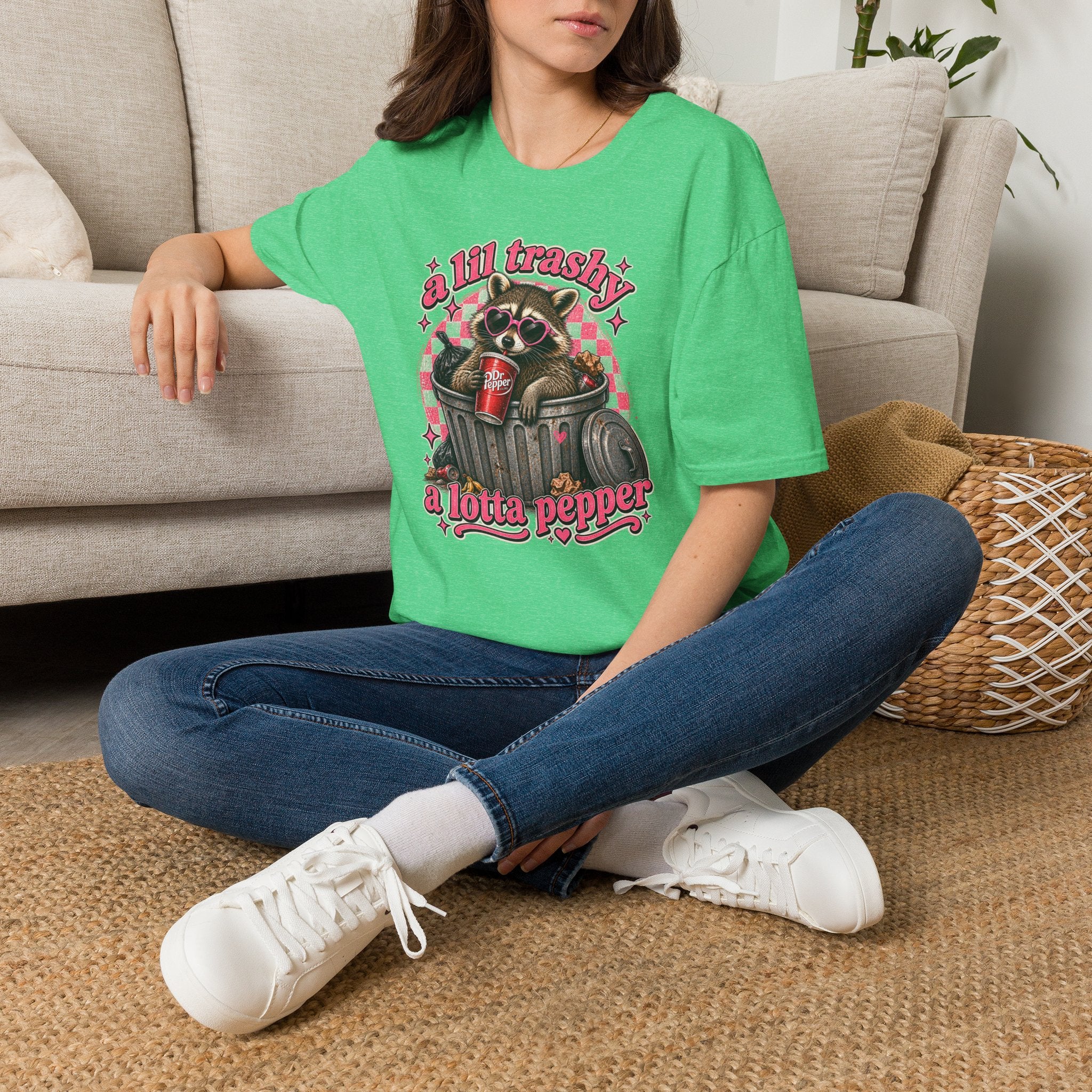 A Lil Trashy, A Lotta Pepper Raccoon Tee 🦝🥤