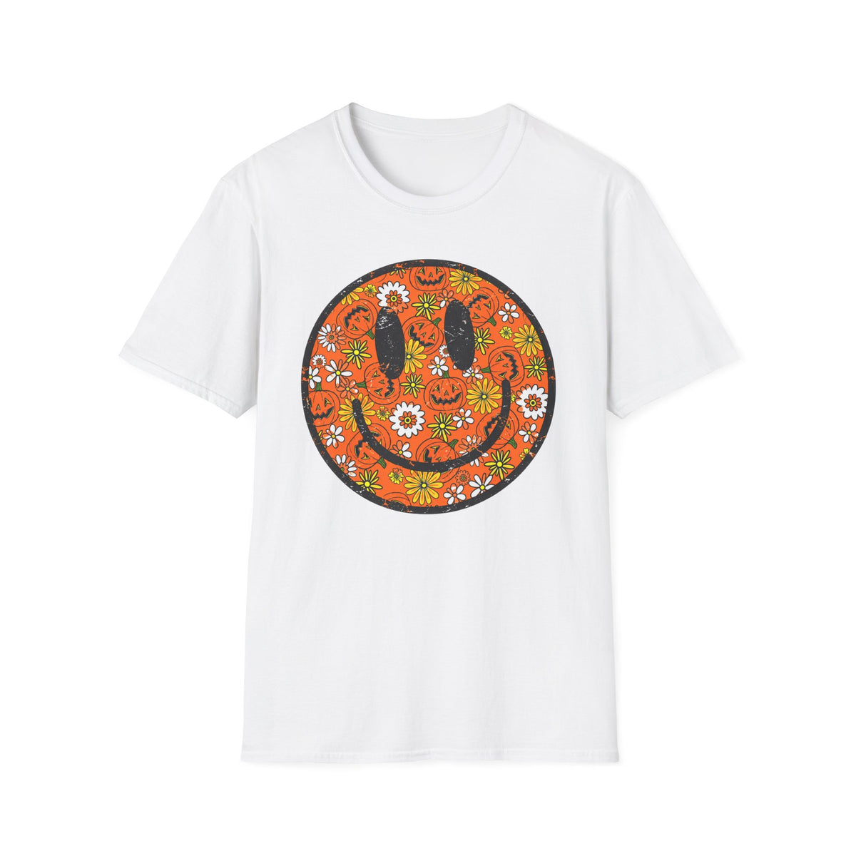Retro Halloween Smiley T-Shirt 🎃🌼