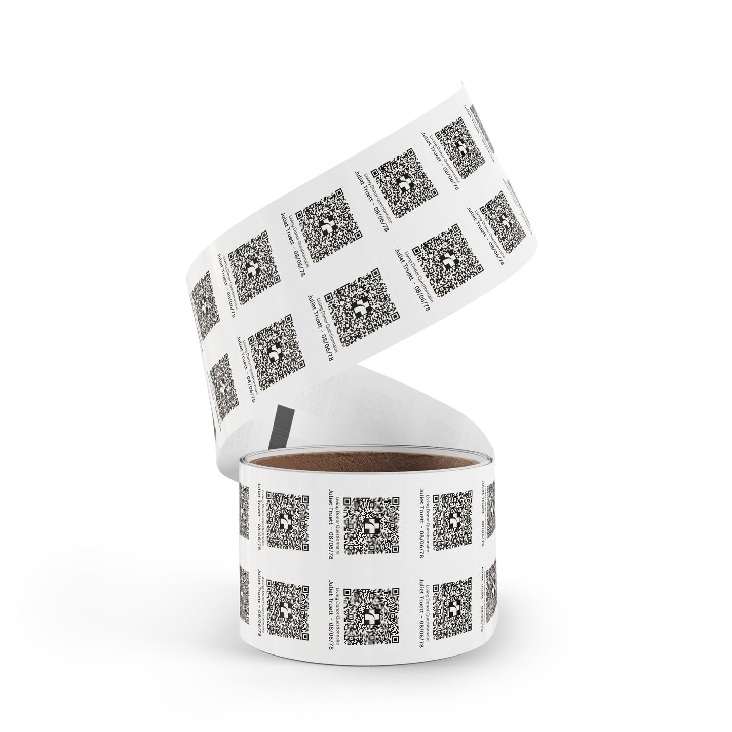 Custom QR Code Square Sticker Rolls for Events & Labels