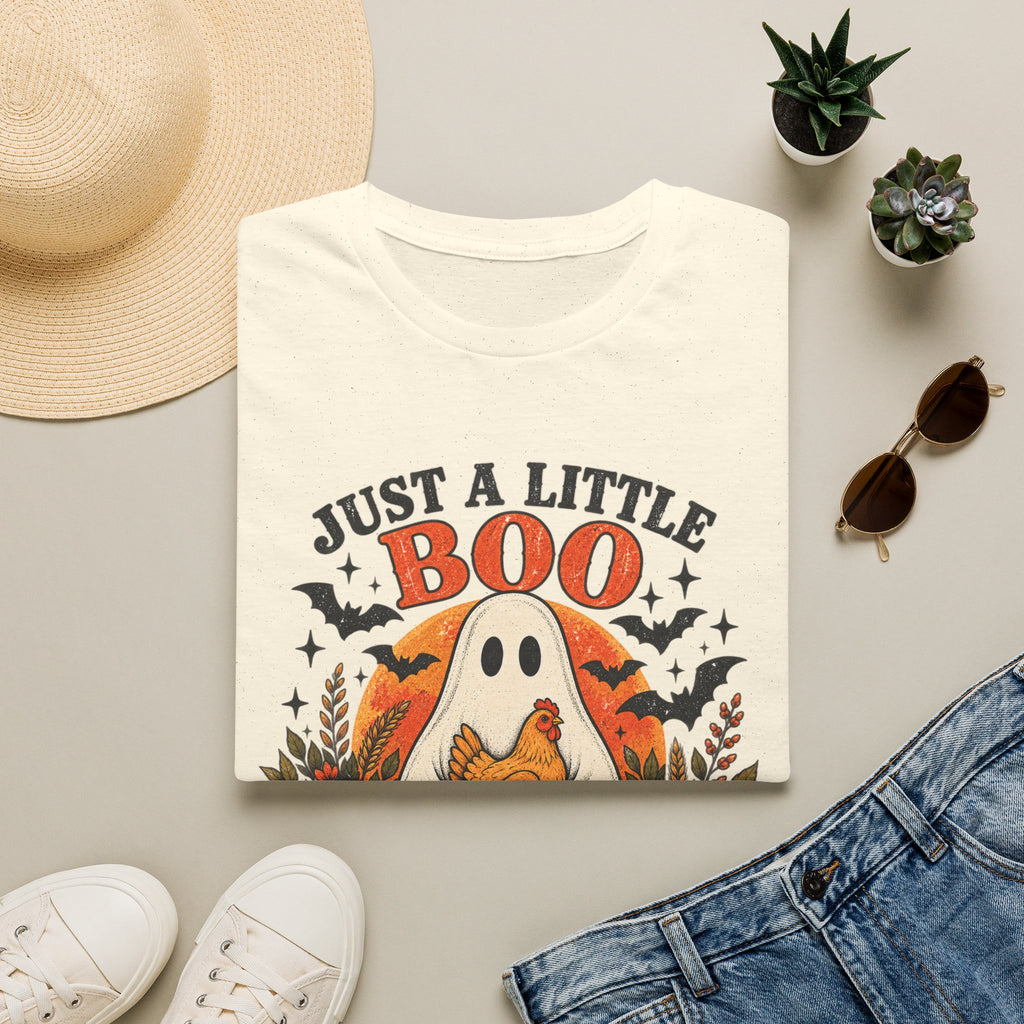 Just a Little Boo, Just a Little Cluck Halloween Chicken Tee