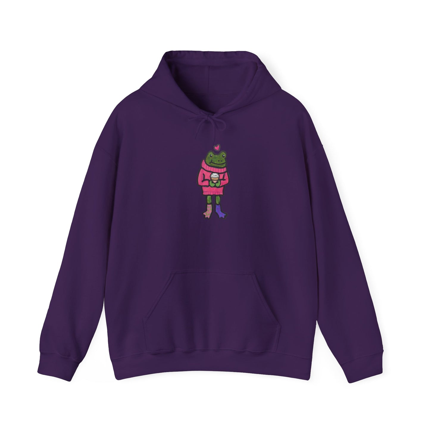 Cute Frog-Themed Unisex Hoodie - Cozy Heavy Blend Sweatshirt for All Occasions