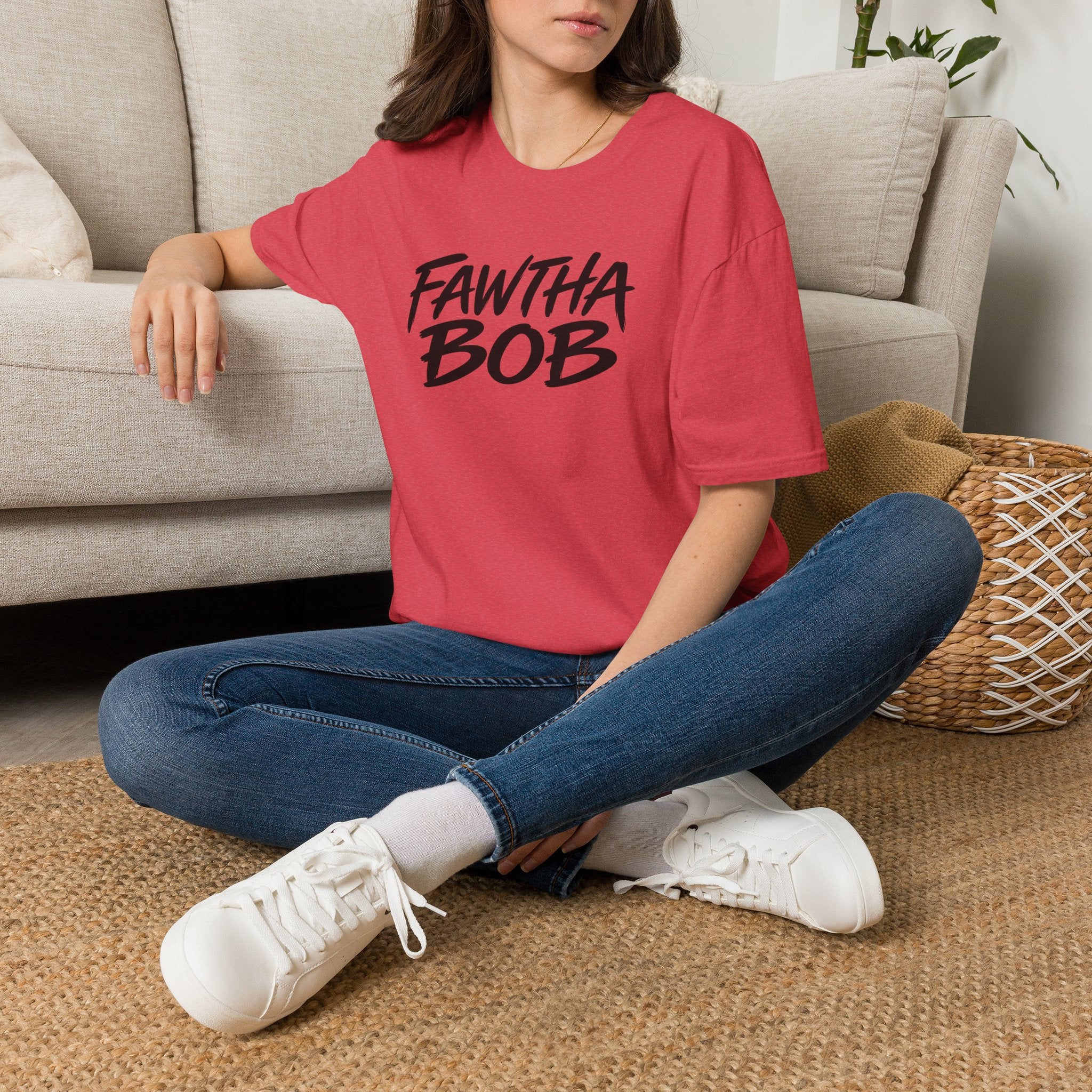 Fawtha Bob Graphic T‑Shirt — Bold Script Casual Tee