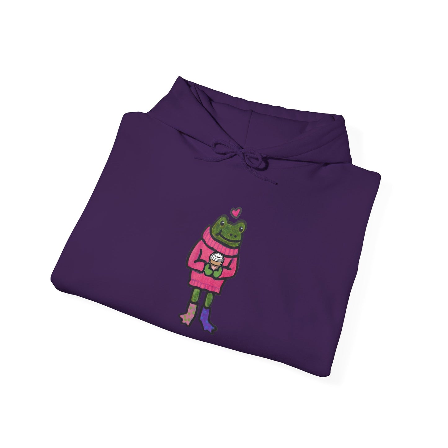 Cute Frog-Themed Unisex Hoodie - Cozy Heavy Blend Sweatshirt for All Occasions