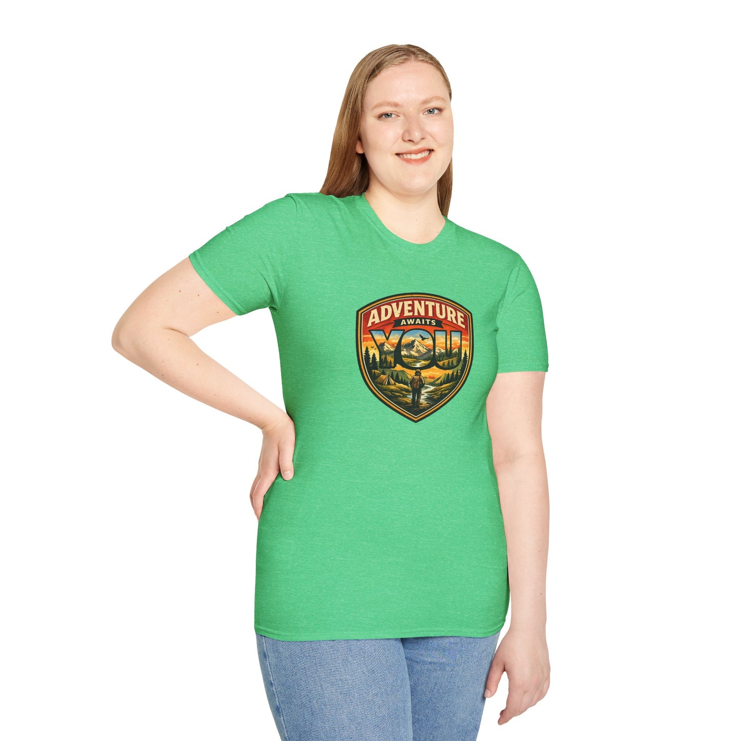 Adventure Awaits You Vintage Mountain Tee | Outdoor Graphic Shirt | Hiking Camping Nature Shirt