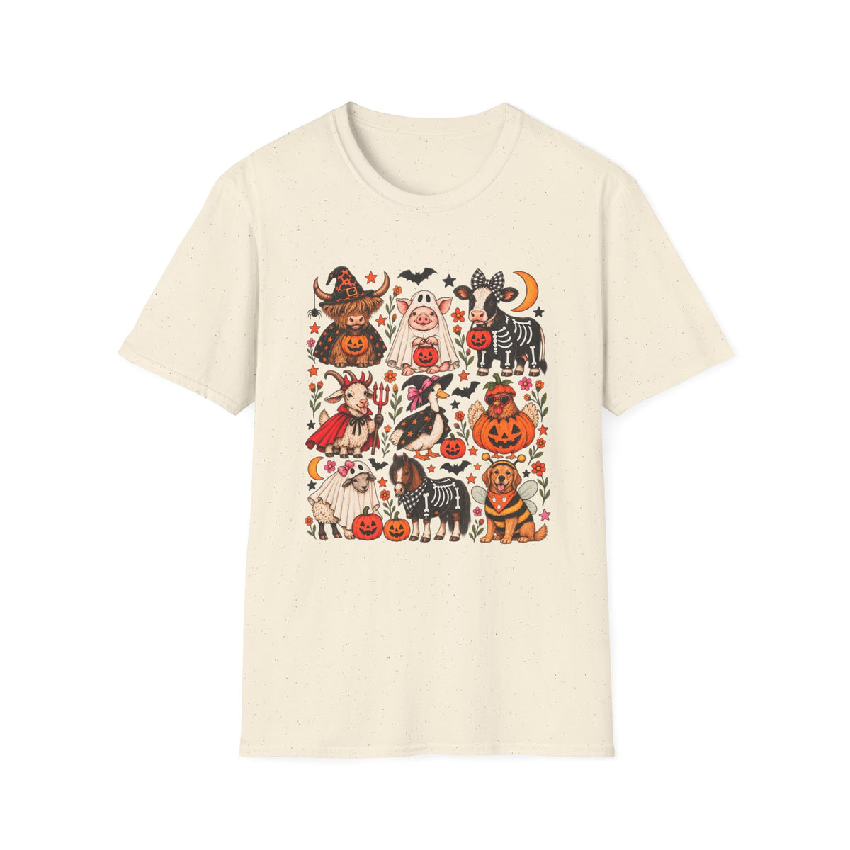 Halloween on the Farm – Spooky Farm Animals Graphic Tee 🎃🐮👻
