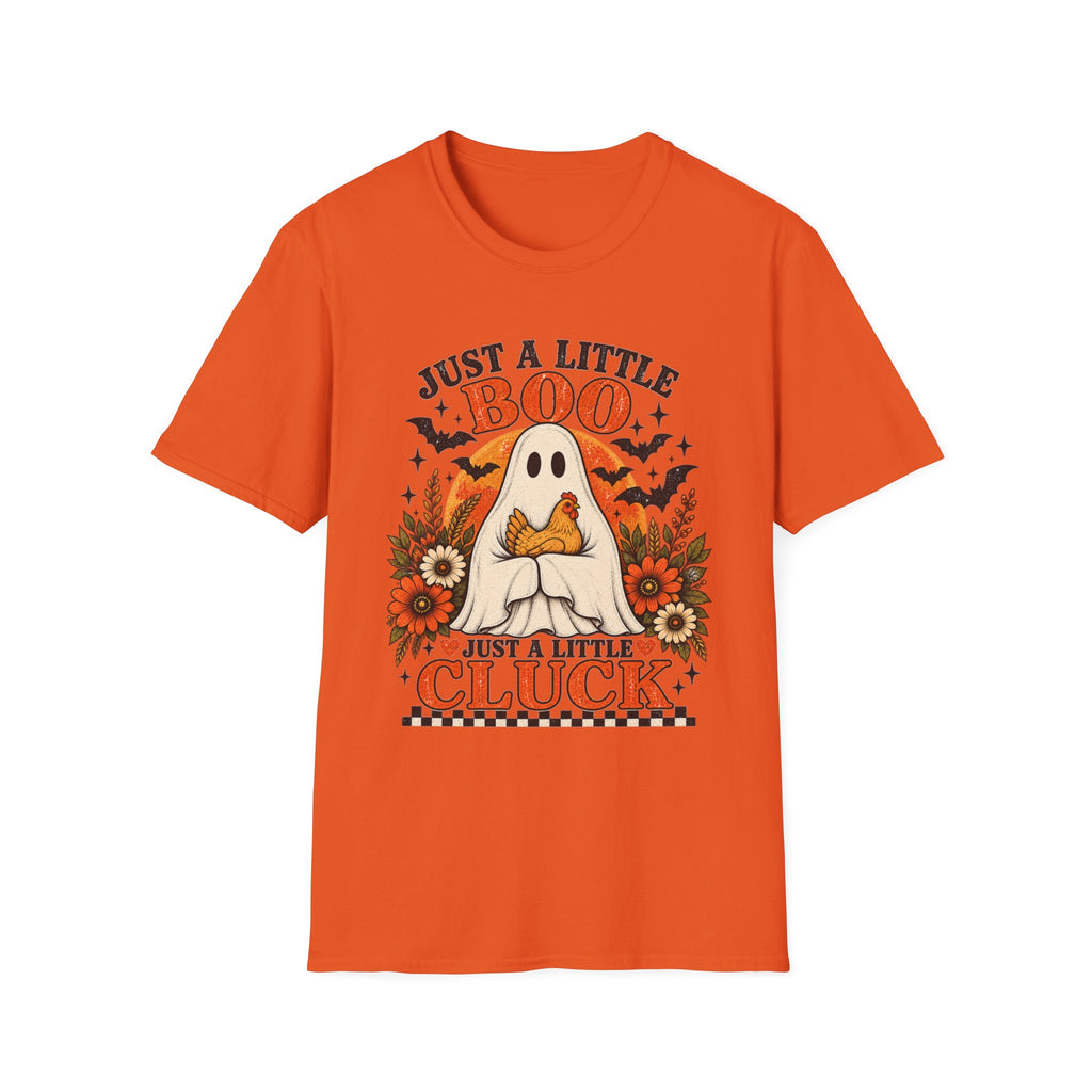 Just a Little Boo, Just a Little Cluck Halloween Chicken Tee