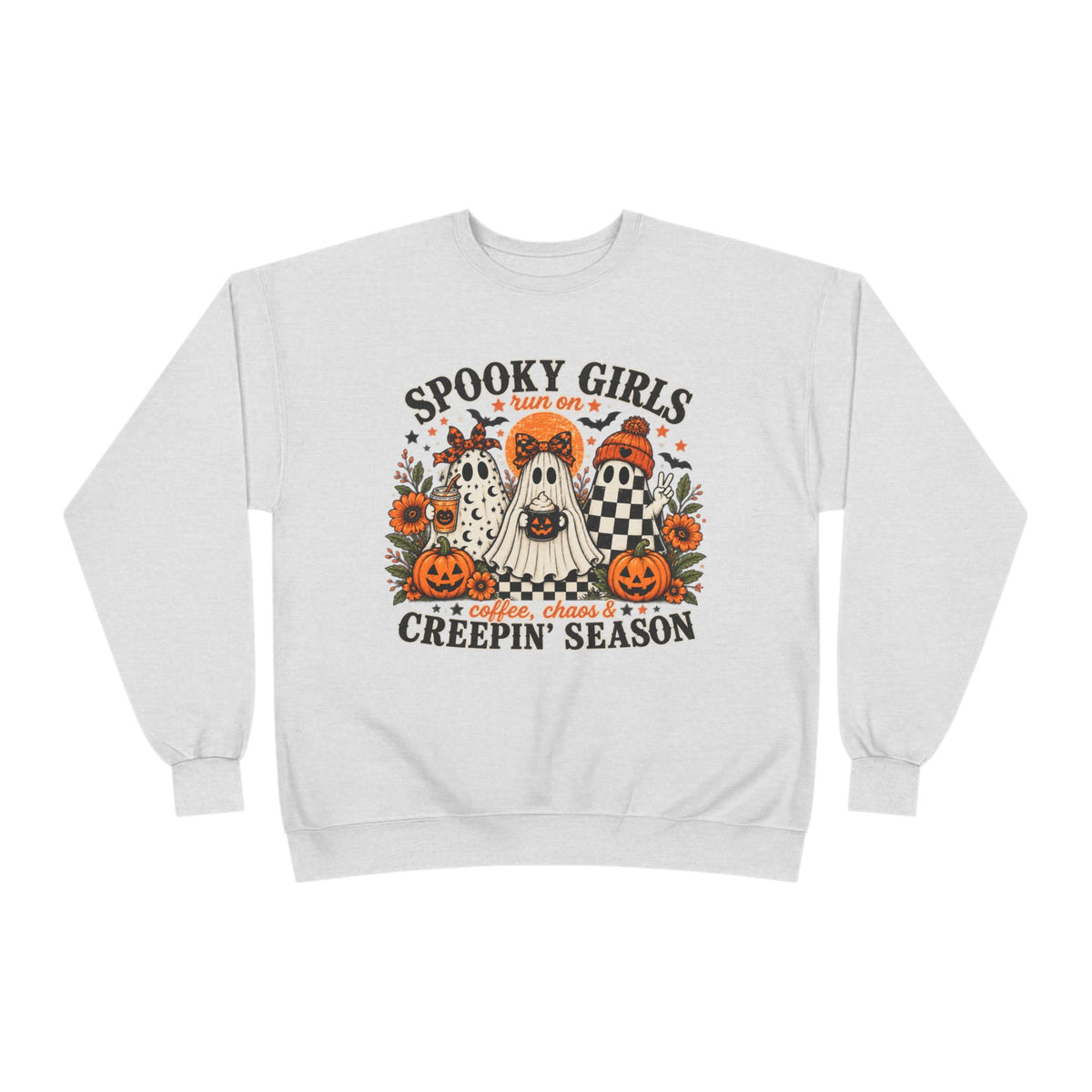 Spooky Girls Coffee & Chaos Halloween Sweatshirt