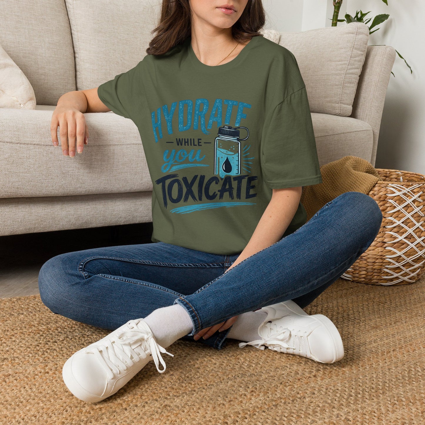 Hydrate While You Toxicate T-Shirt — Funny Hydration Water Bottle Tee
