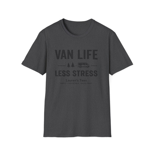 Van Life Less Stress T-Shirt — Minimal Campervan Graphic Tee