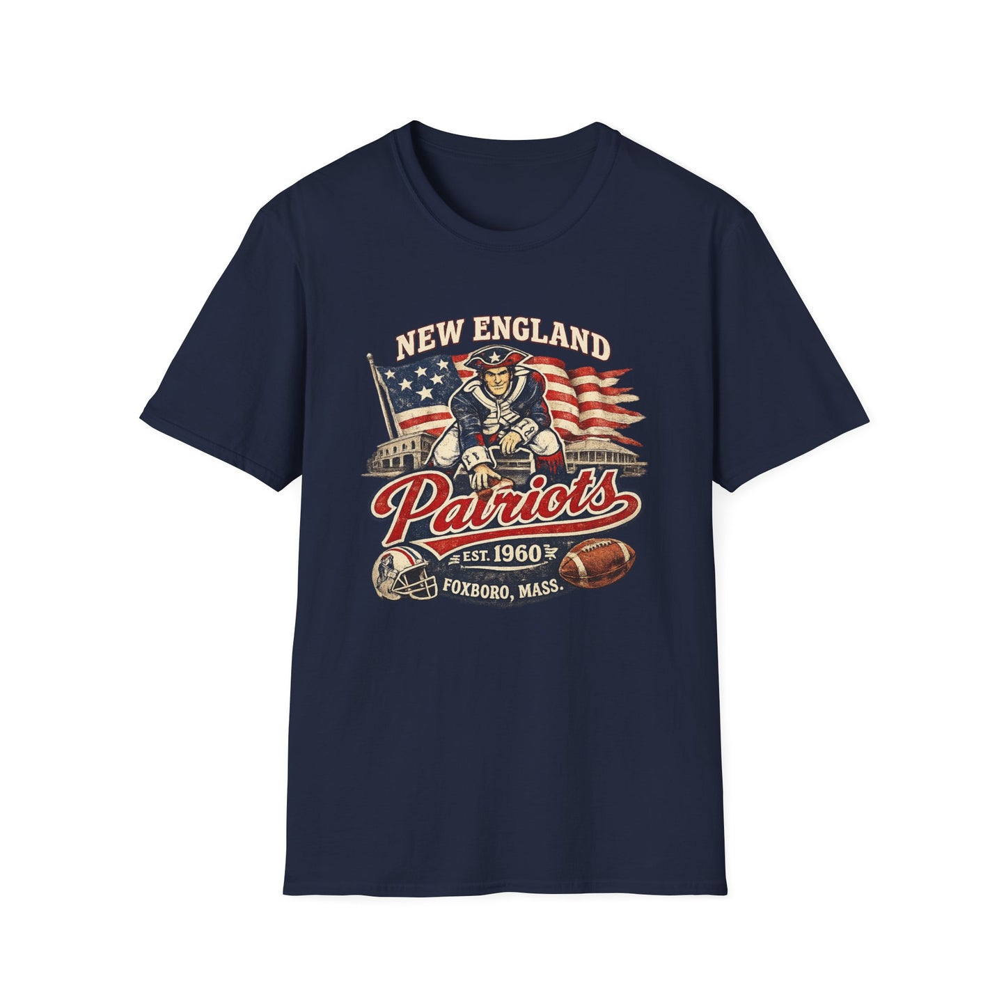Patriots Vintage Football T-Shirt — New England, Foxboro Est. 1960