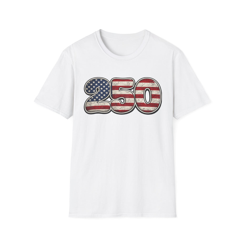 250 USA Flag T-Shirt — Patriotic Number Graphic Tee