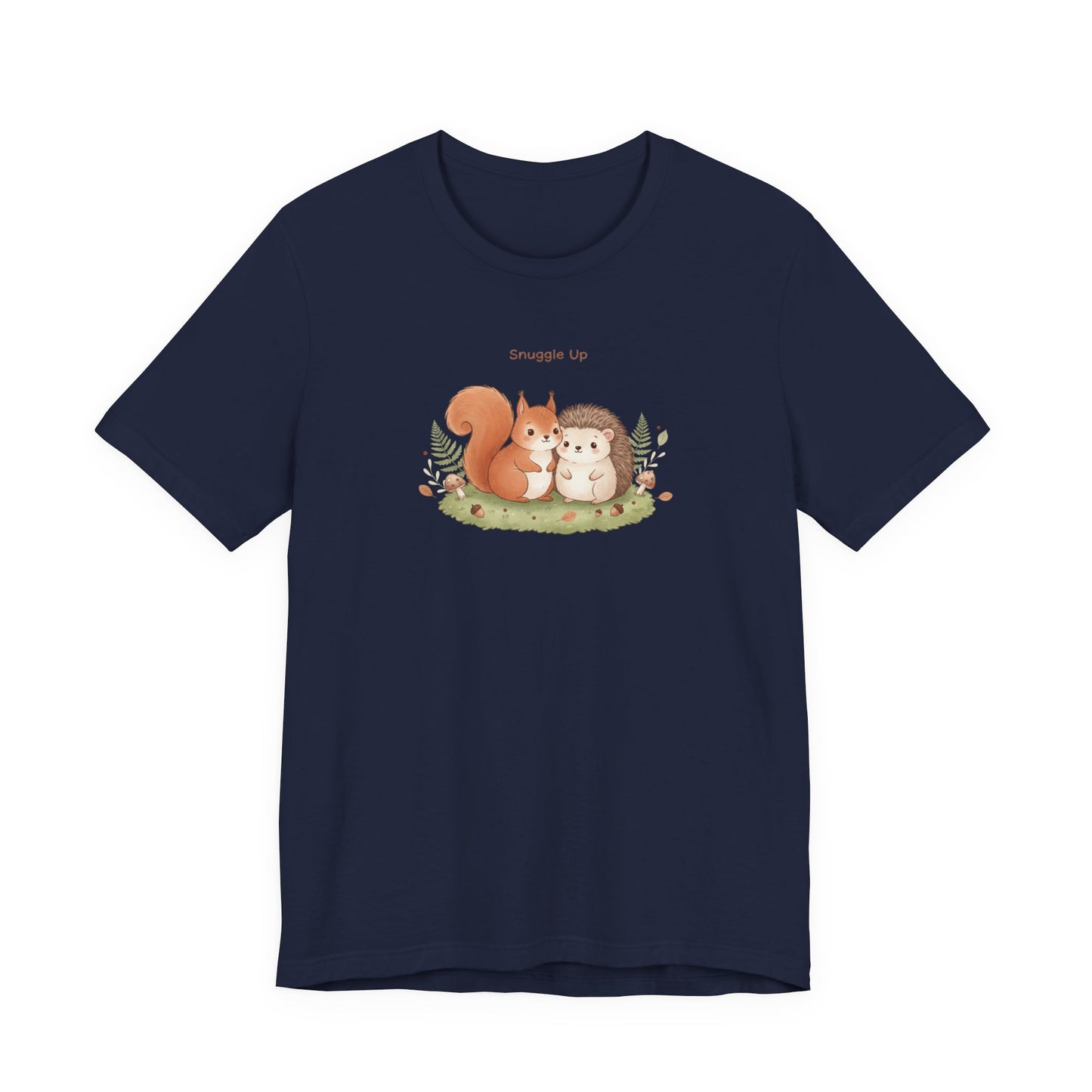 Cute Squirrel & Hedgehog Illustration Tee | cute animal illustration, winter forest art