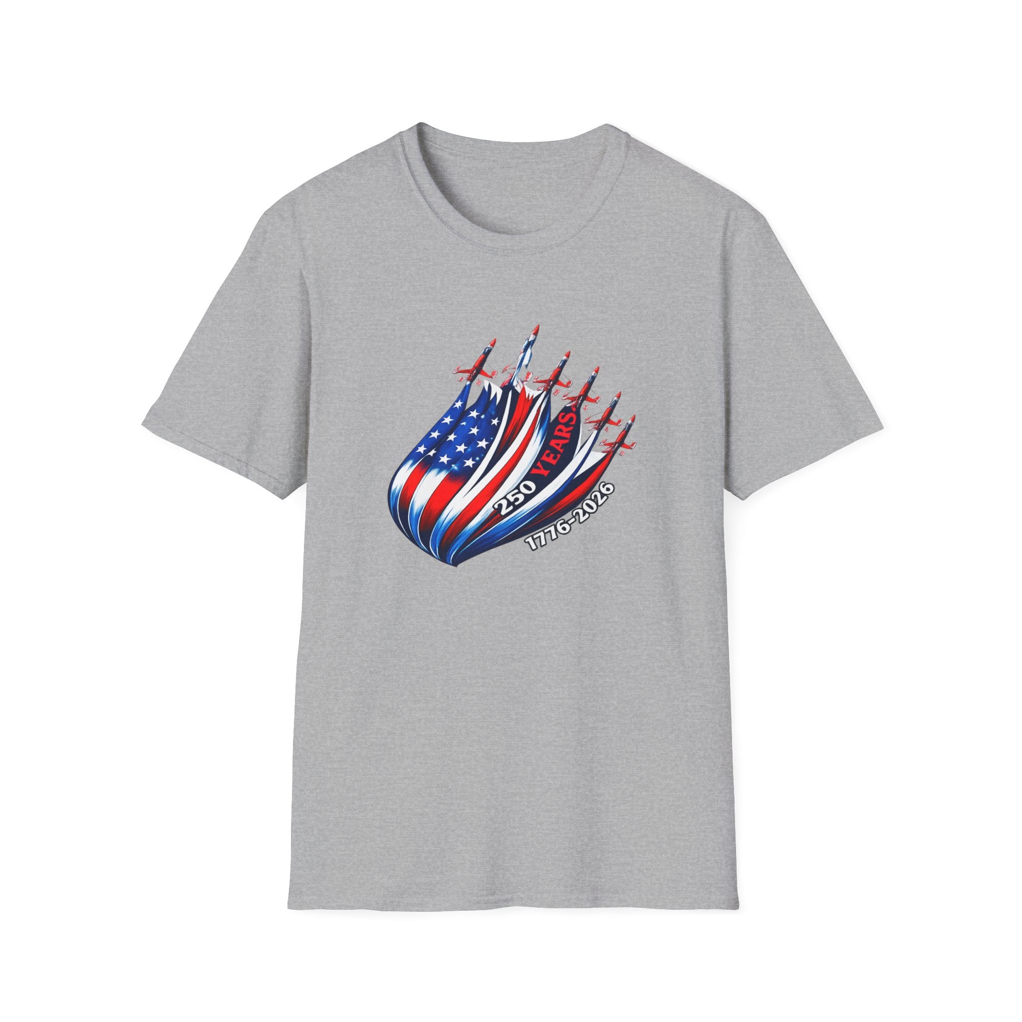 American Flag Jet Squadron T-Shirt — 250 Years USA Patriotic Tee (1776–2026)