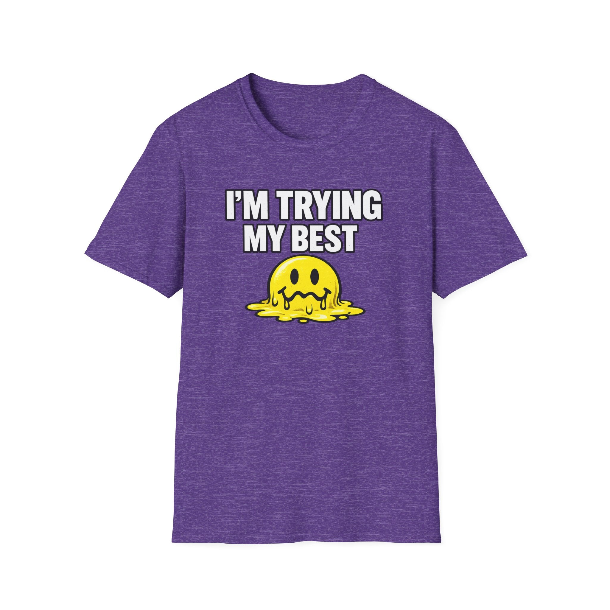 I’m Trying My Best T‑Shirt — Cute Melting Emoji Graphic Tee