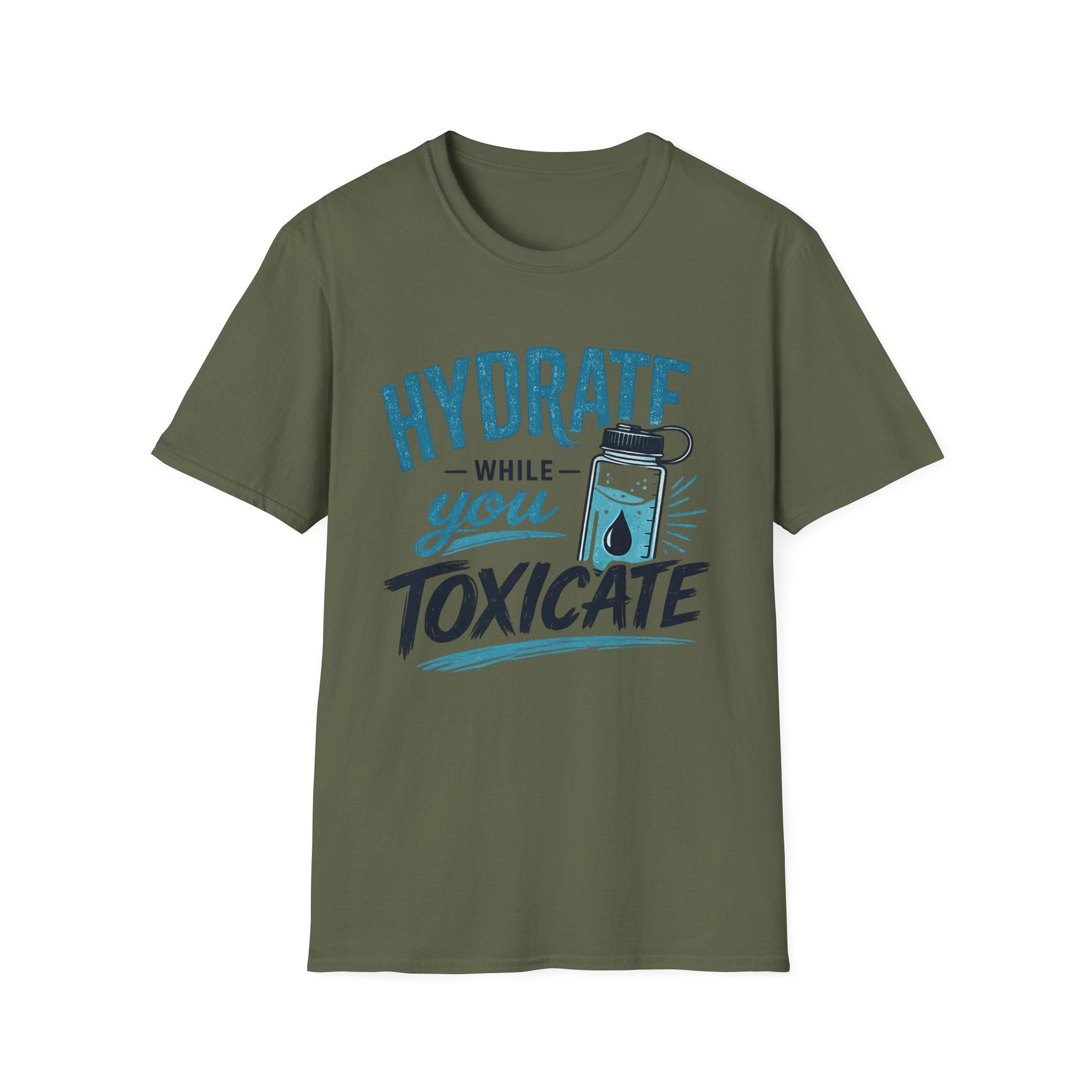 Hydrate While You Toxicate T-Shirt — Funny Hydration Water Bottle Tee