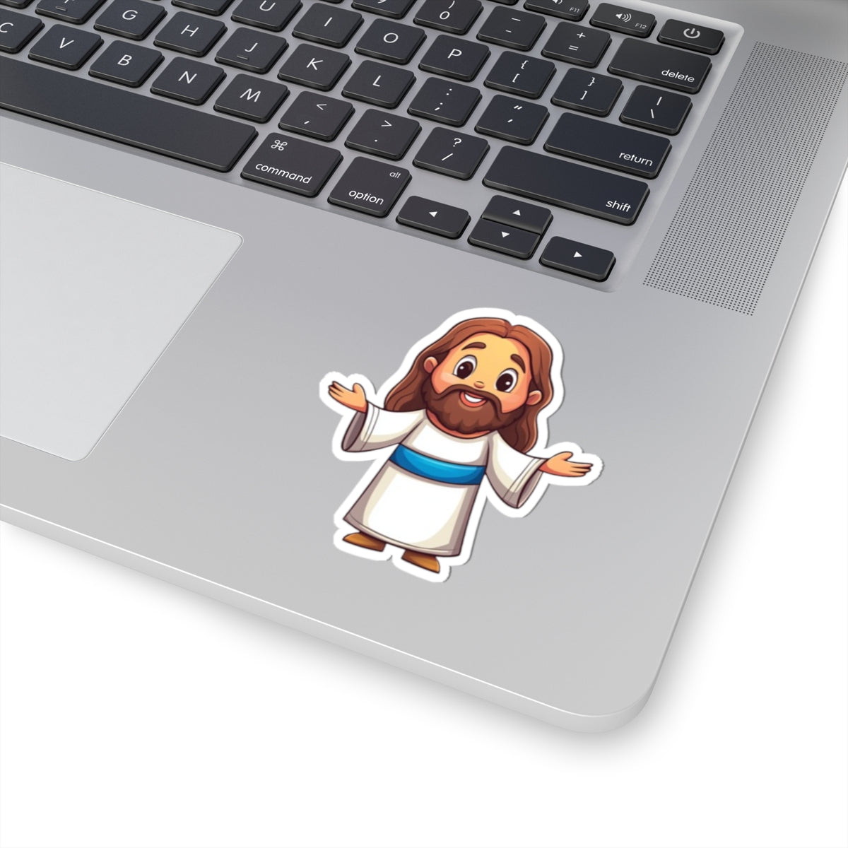 Jesus Cartoon Sticker — Cute Faith Vinyl Sticker for Laptops, Bibles, & Gifts