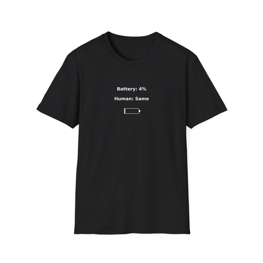 Low Battery T-Shirt — Funny Energy Saver Tee