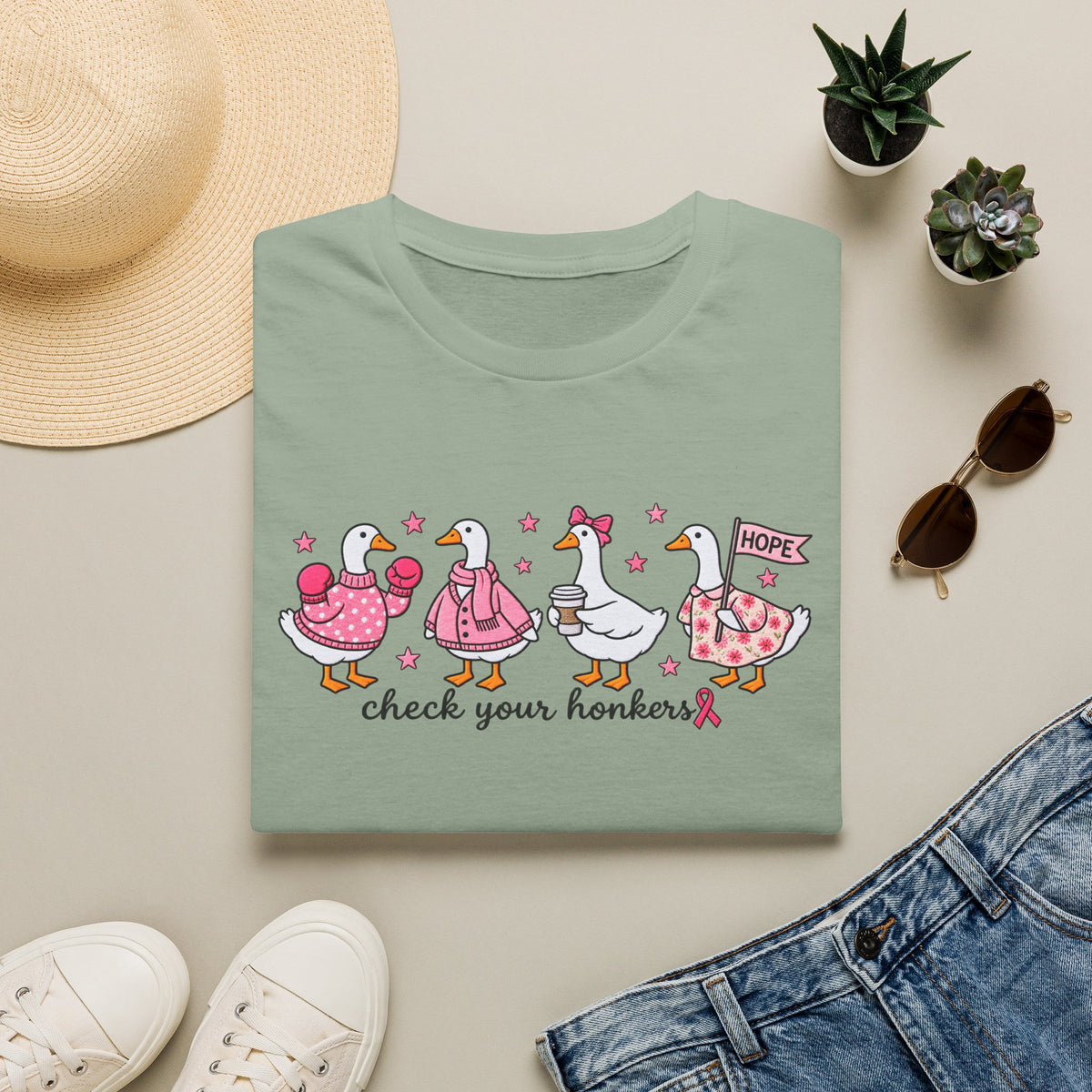 Check Your Honkers 🩷 Breast Cancer Awareness Goose Tee