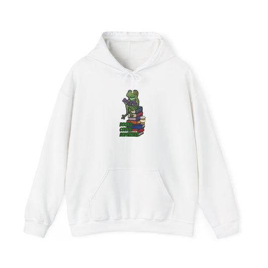 Cozy Unisex Hooded Sweatshirt with Bookworm Design