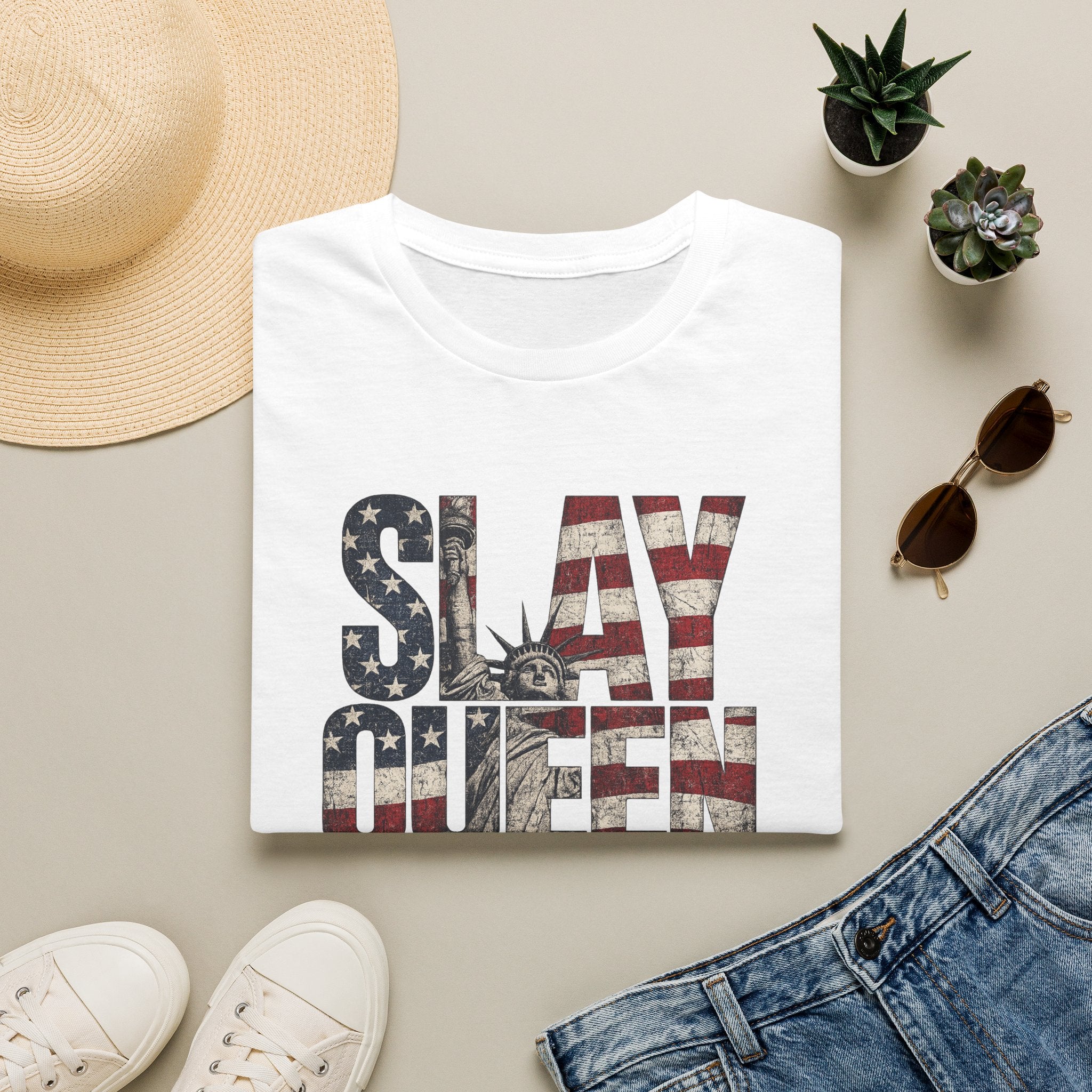 Slay Queen American Flag T-Shirt