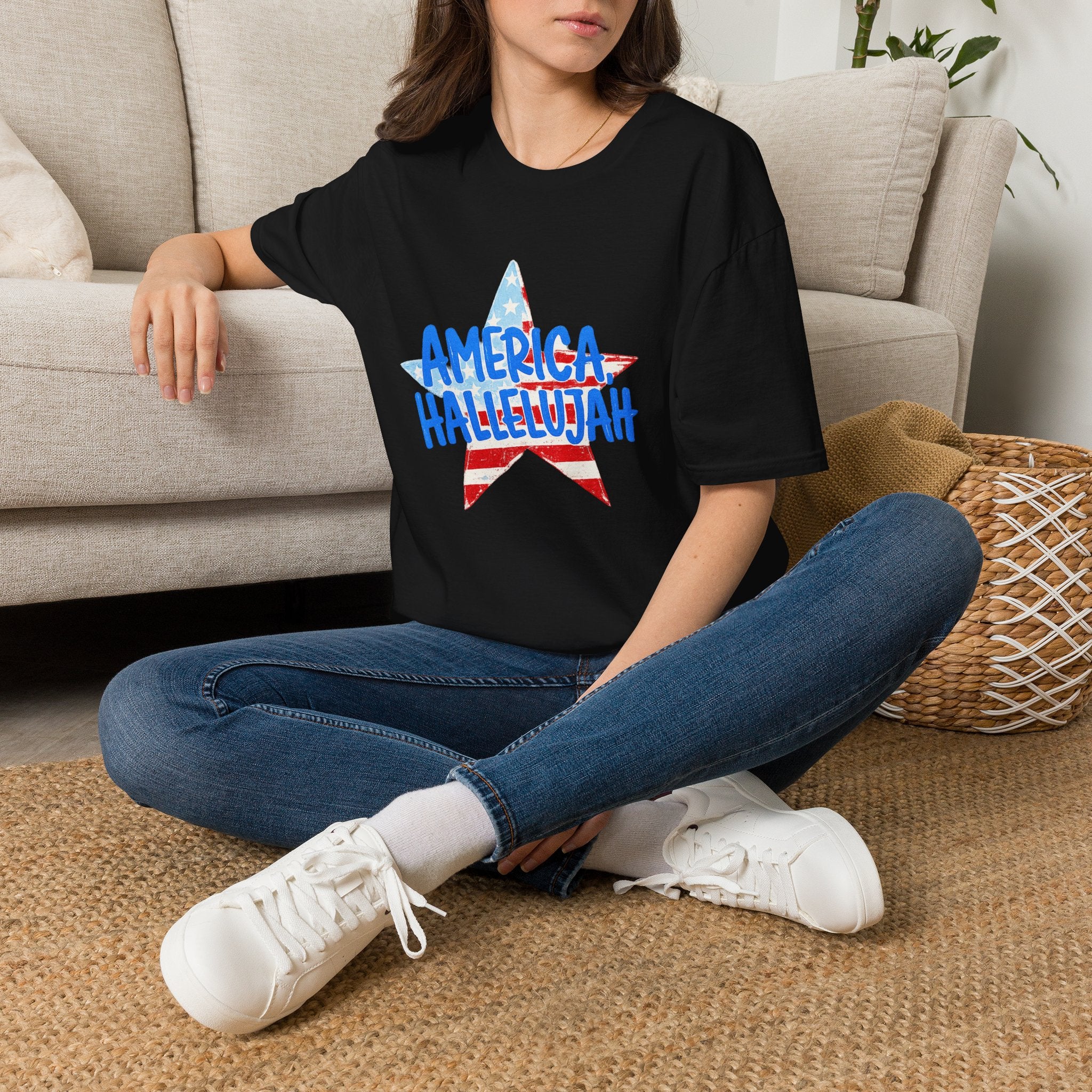 America Hallelujah T-Shirt — Patriotic Fourth of July Star Tee