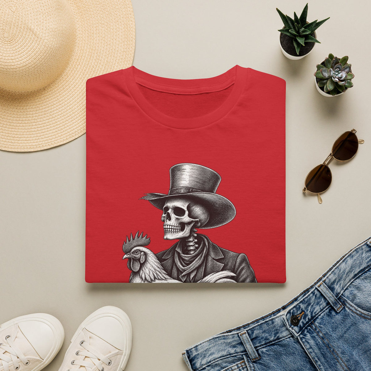 Til Death Do Us Farm – Skeleton & Chicken Funny Farm Tee 💀🐓