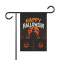 Happy Halloween Garden Flag - Haunted House Pumpkin Yard Banner