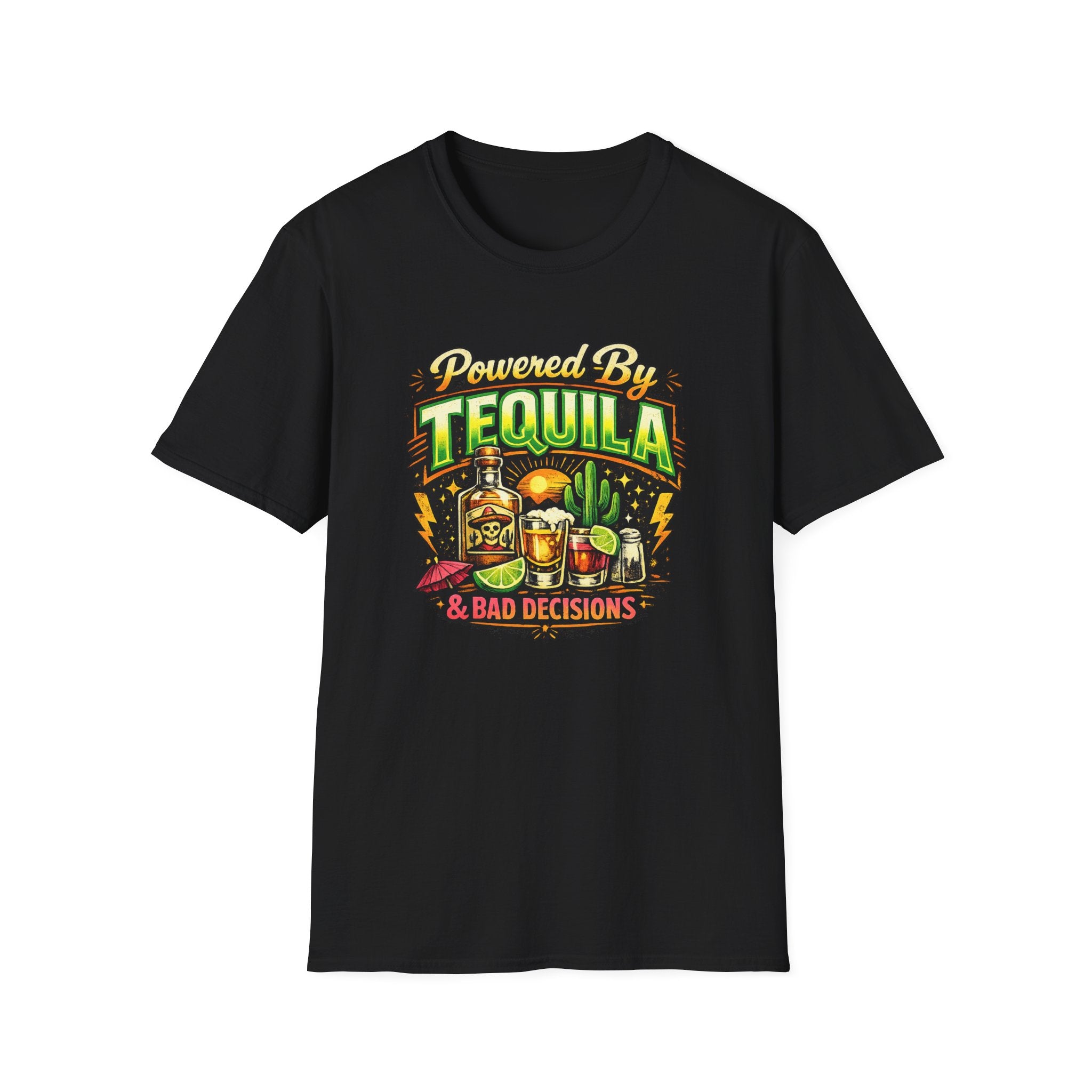 Tequila & Bad Decisions T-Shirt — Funny Bar Party Drinking Tee