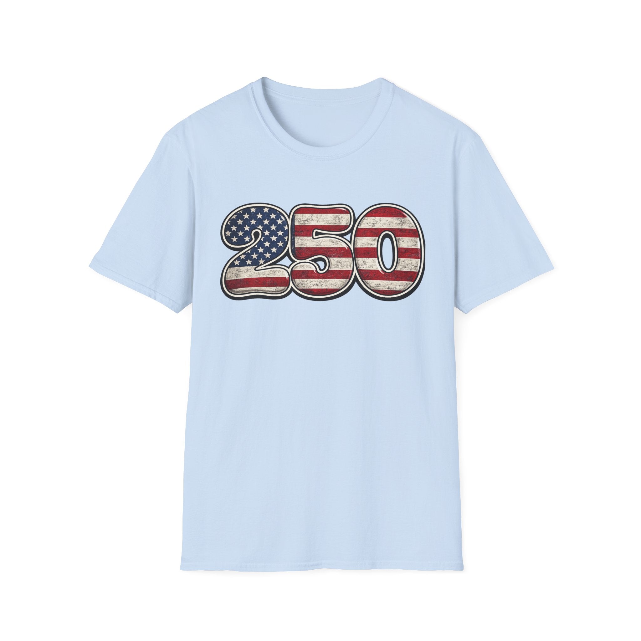 250 USA Flag T-Shirt — Patriotic Number Graphic Tee