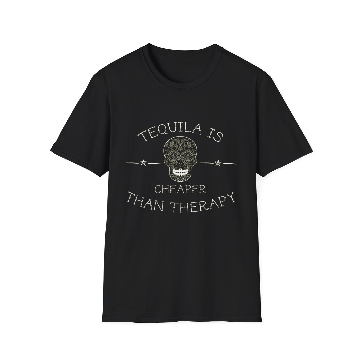 Tequila Is Cheaper Than Therapy T-Shirt | Casual Unisex Tee for Fun Occasions, Gifts for Friends, Party Wear, Summer Style