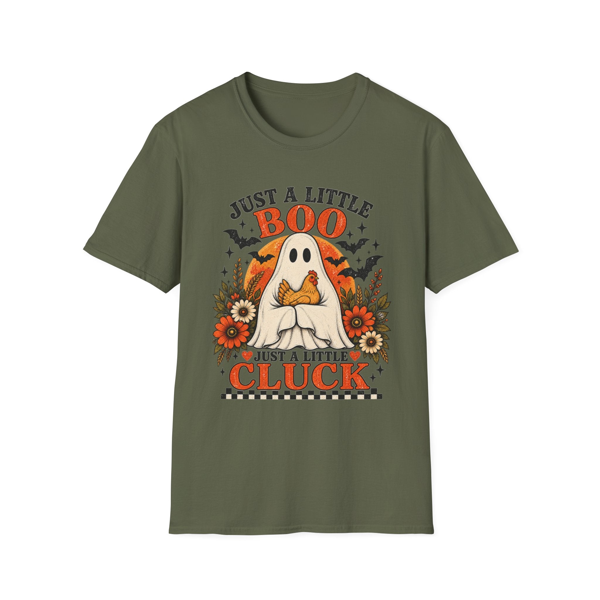 Just a Little Boo, Just a Little Cluck Halloween Chicken Tee