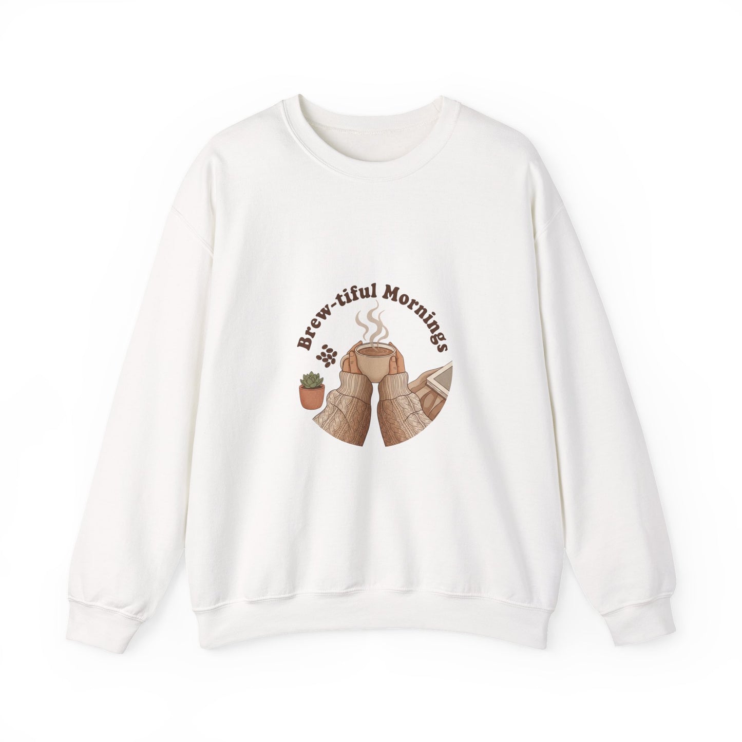 Brew-tiful Mornings Sweatshirt | coffee aesthetic, latte art design