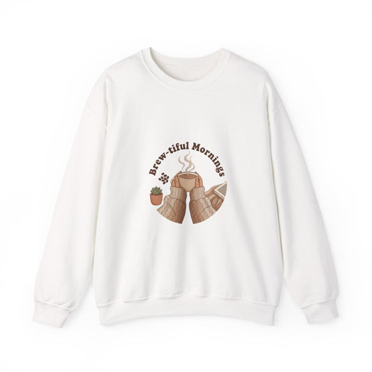 Brew-tiful Mornings Sweatshirt | coffee aesthetic, latte art design