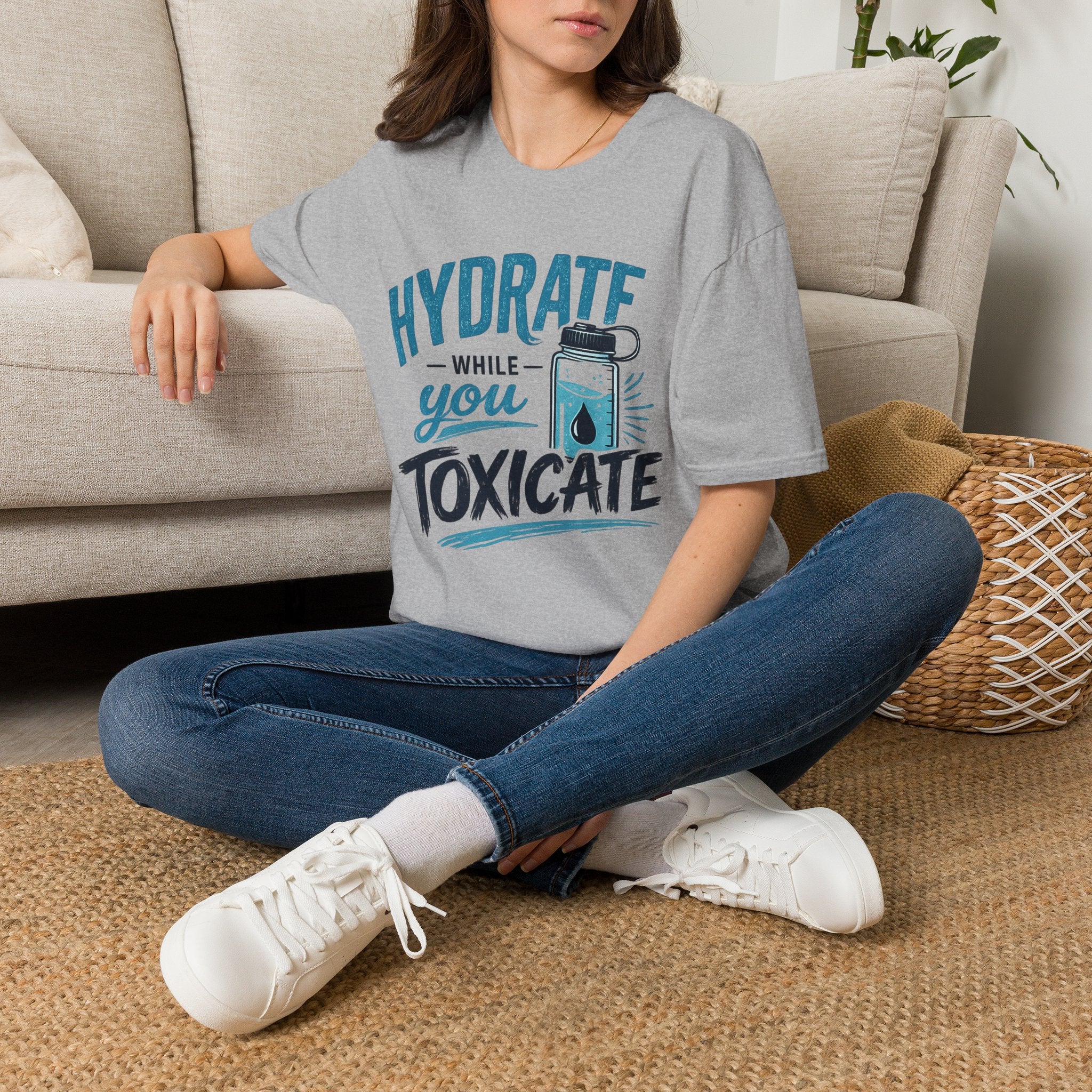 Hydrate While You Toxicate T-Shirt — Funny Hydration Water Bottle Tee