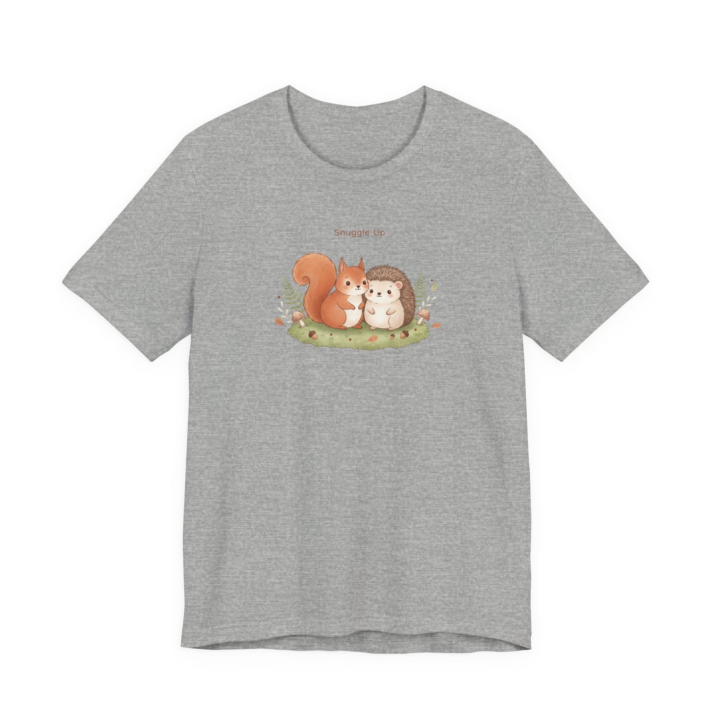 Cute Squirrel & Hedgehog Illustration Tee | cute animal illustration, winter forest art