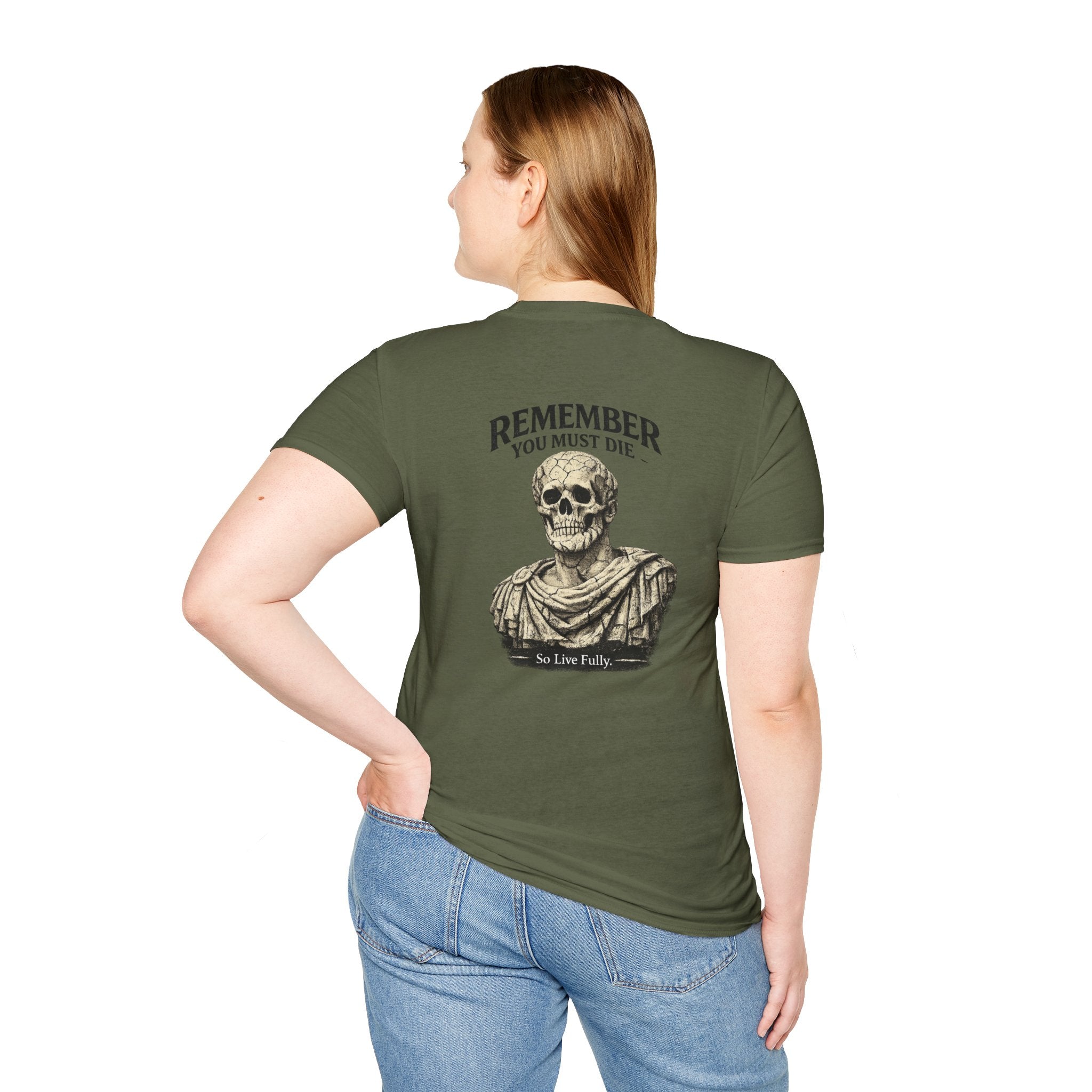 Memento Mori T-Shirt — Minimalist Latin Remembrance Tee
