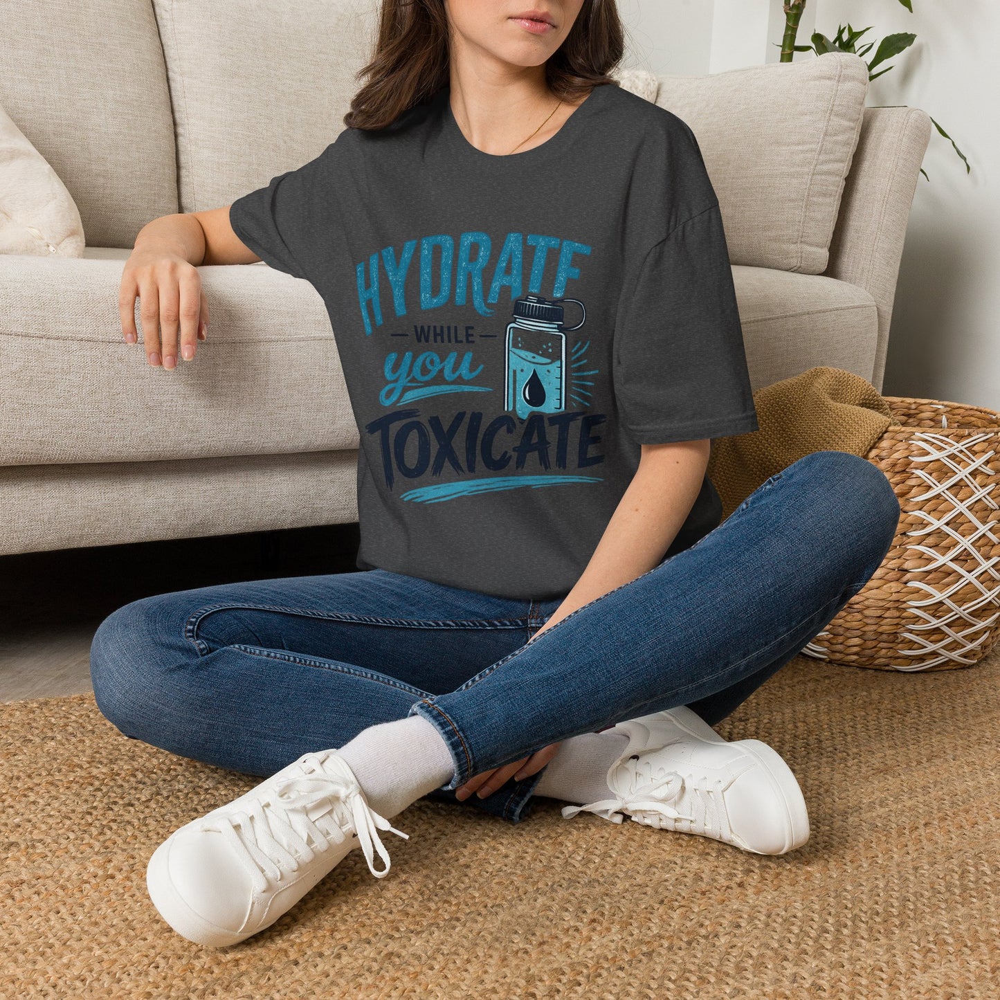 Hydrate While You Toxicate T-Shirt — Funny Hydration Water Bottle Tee